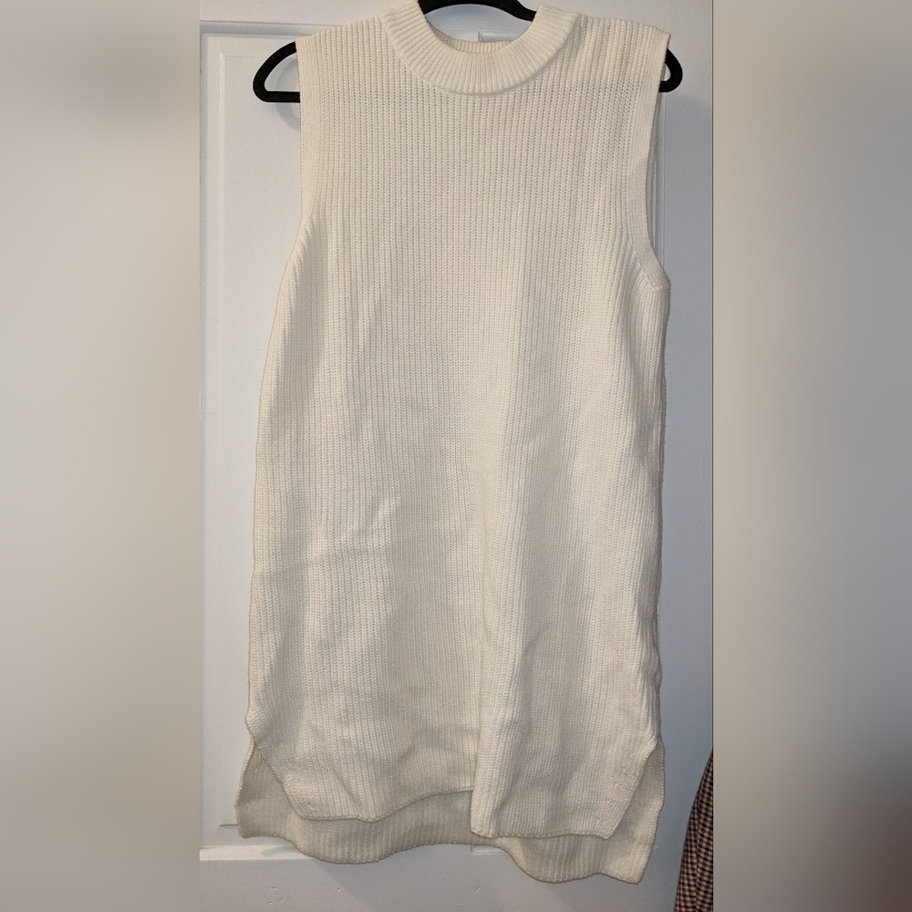 H&M cream color sweaterdress
